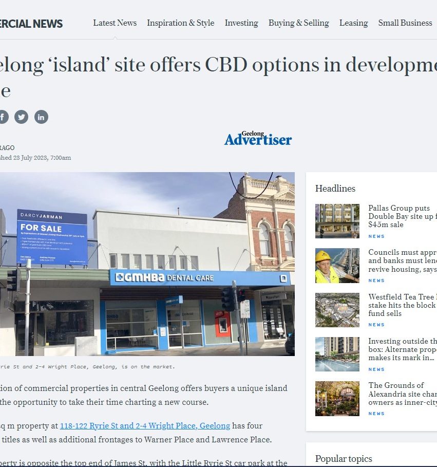 Geelong ‘island’ site offers CBD options in development zone
