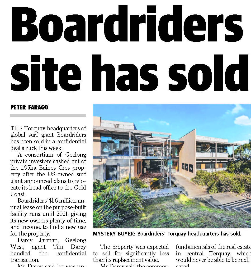 Boardriders site has sold