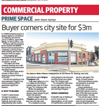 Buyer corners city site for $3 million