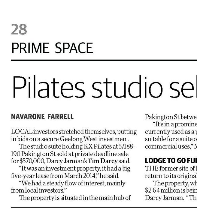 Pilates studio sells as core investment