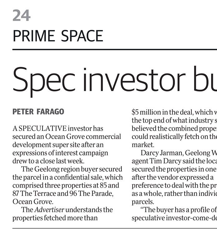 Spec investor buys Ocean Grove super site